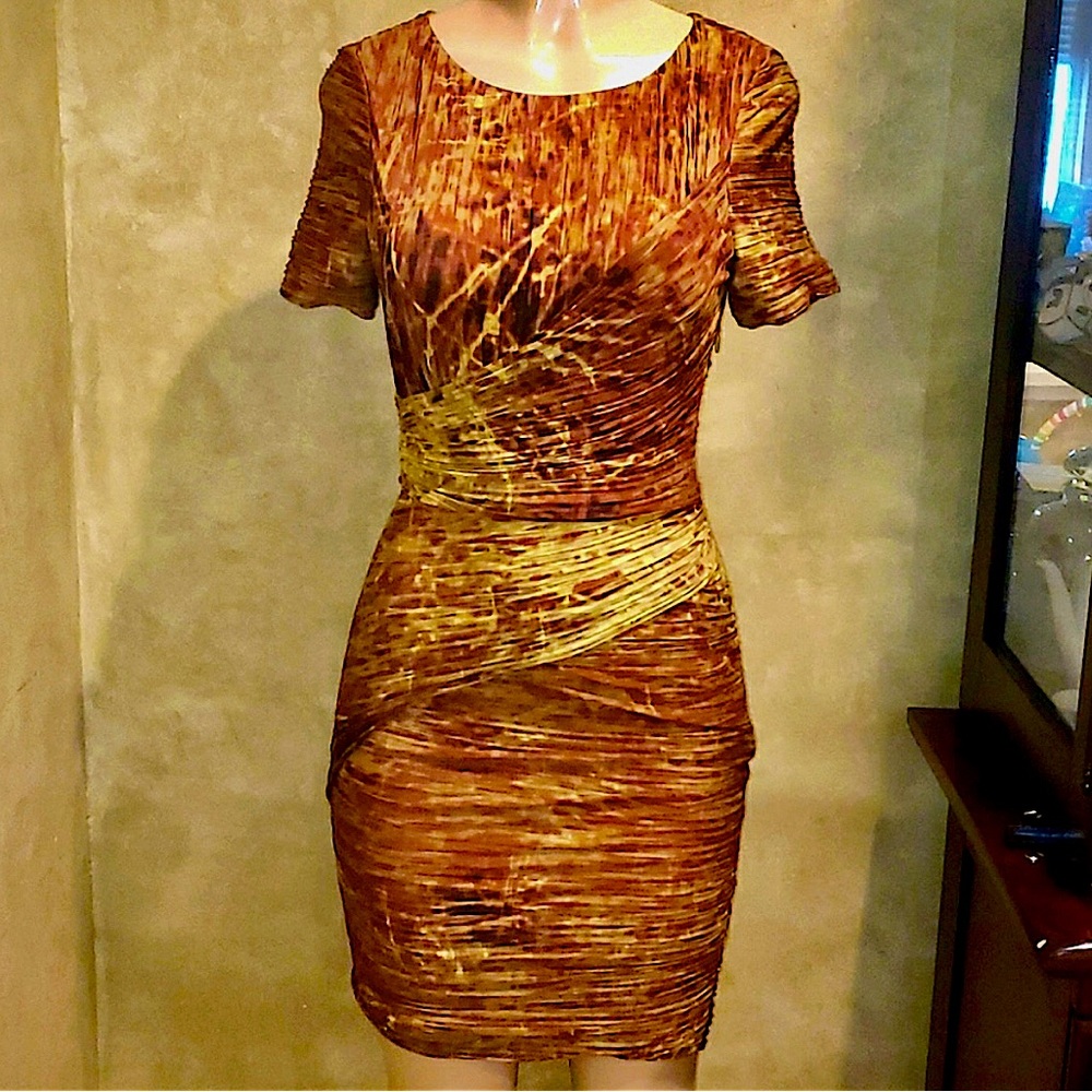 Halaton Heritage size 6 stretch cocktail mini dress side zip closure Like New